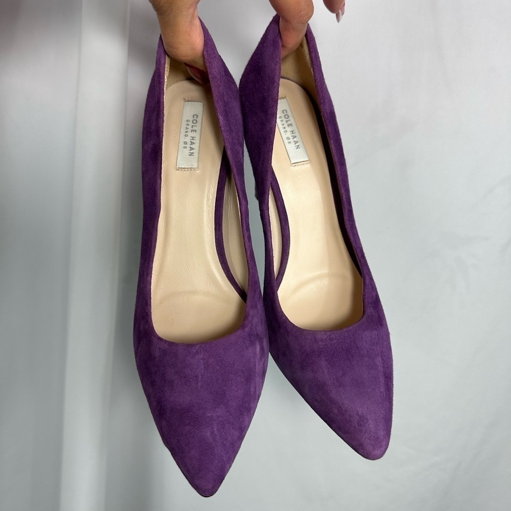 Cole Haan purple suede pointed toe pumps size 6.5